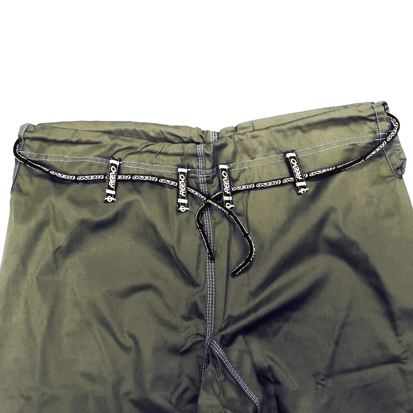 Reevo Guard Ultralight BJJ Gi for Adults and Kids with White Belt - Army Green