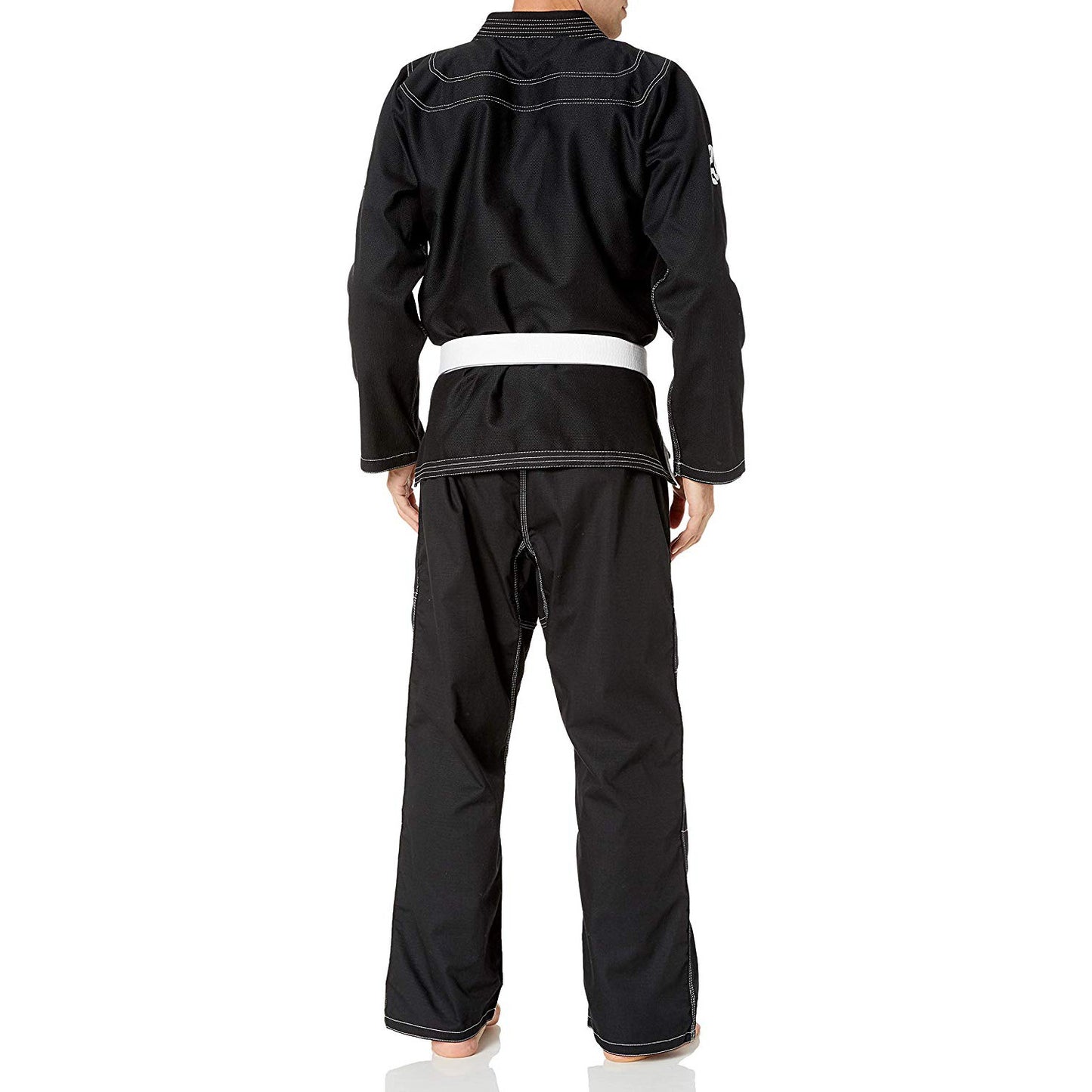 Reevo Guard Ultralight BJJ Gi for Adults and Kids with White Belt - Black
