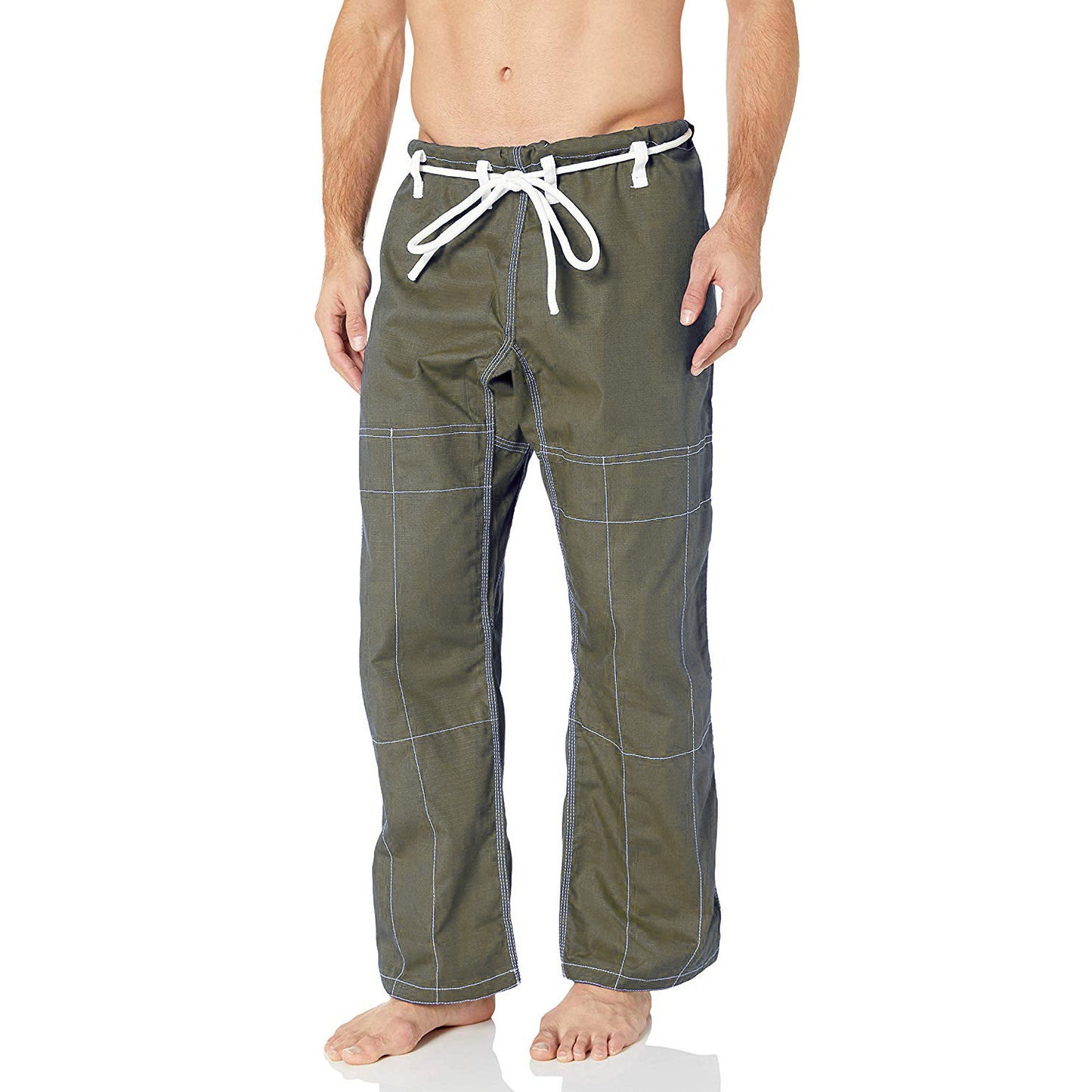 Reevo Guard Ultralight BJJ Gi for Adults and Kids with White Belt - Army Green