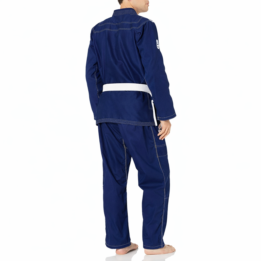 Reevo Guard Ultralight BJJ Gi for Adults and Kids with White Belt - Navy Blue