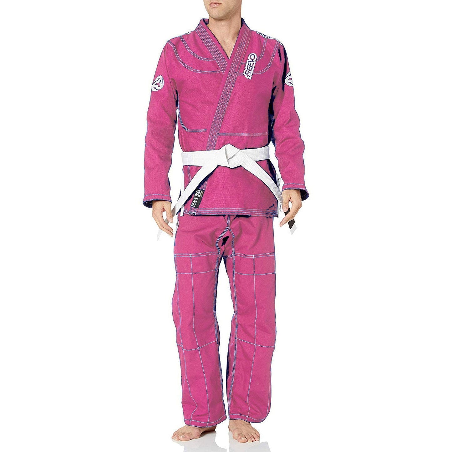 Reevo Guard Ultralight BJJ Gi for Adults and Kids with White Belt - Pink