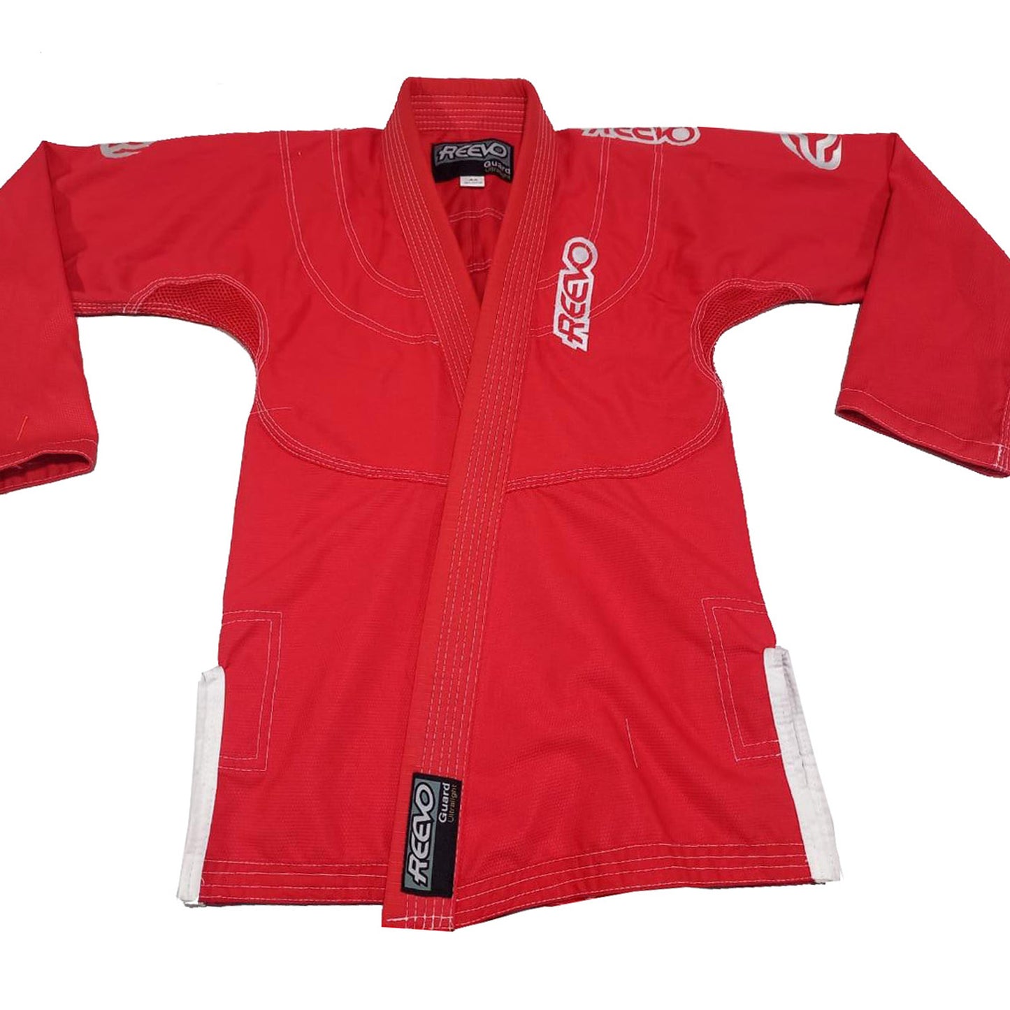 Reevo Guard Ultralight BJJ Gi for Adults and Kids with White Belt - Red