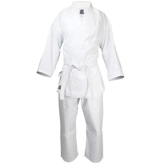 Reevo Student Karate Gi - 8oz Lightweight Uniform with White Belt - White
